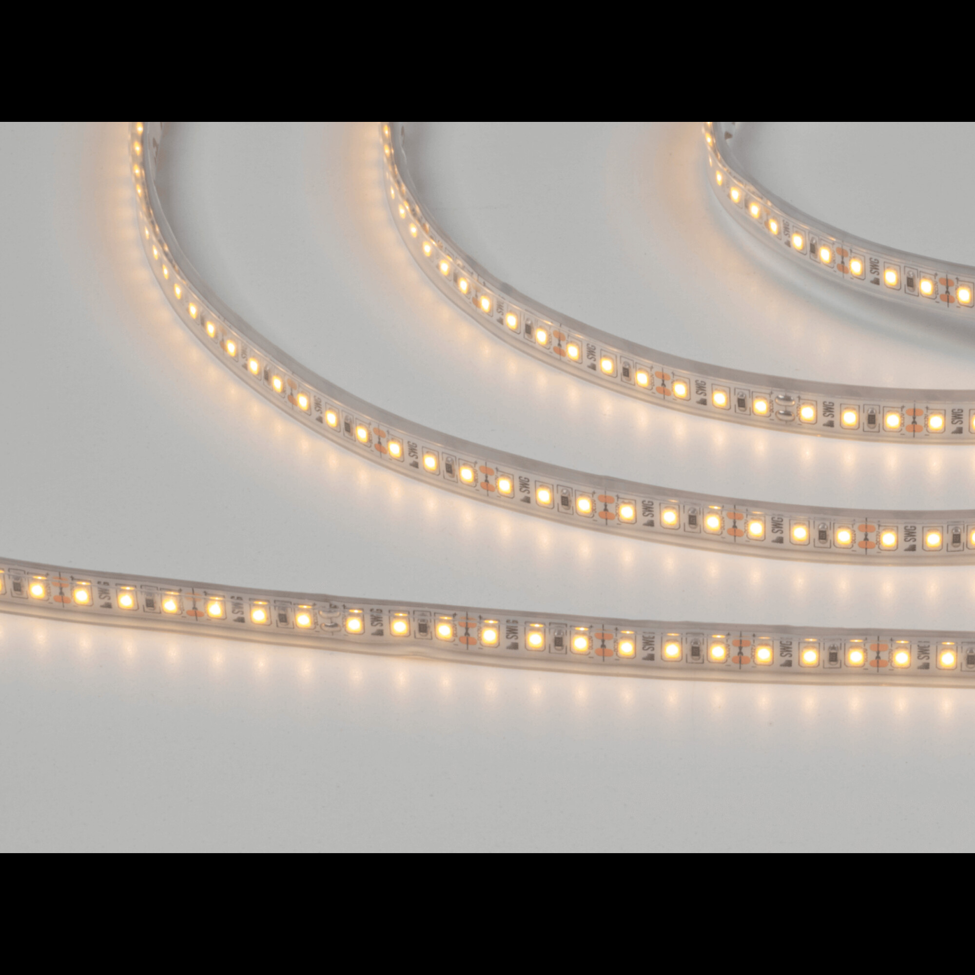 Лента светодиодная стандарт SMD2835 120LED/м 9,6 Вт/м 12В IP66 Цвет:Теплый белый (1метр) 3М SWG