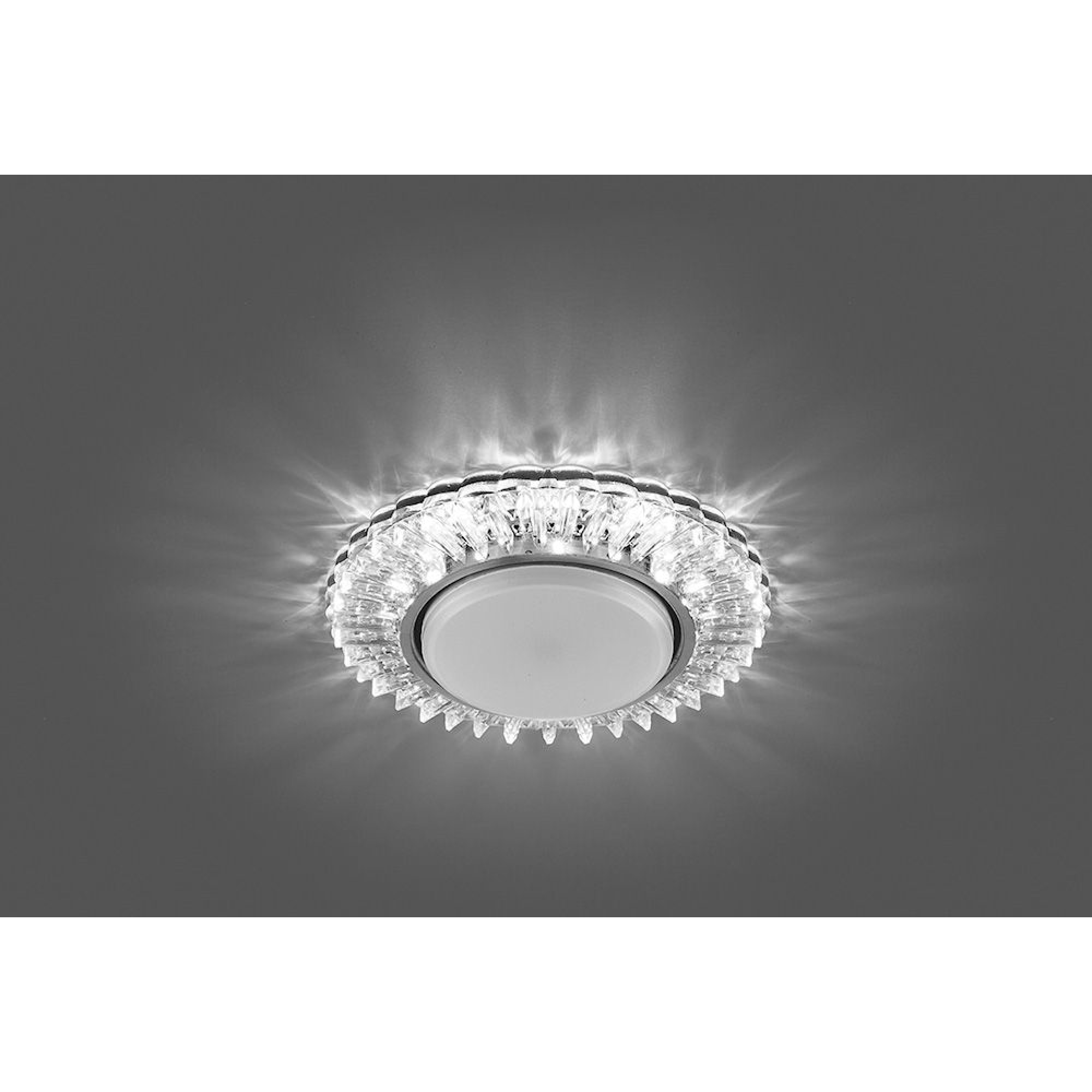 Светильник встраиваемый с подсветкой CD4025 GX53 4000K 11W прозрачный хром Feron