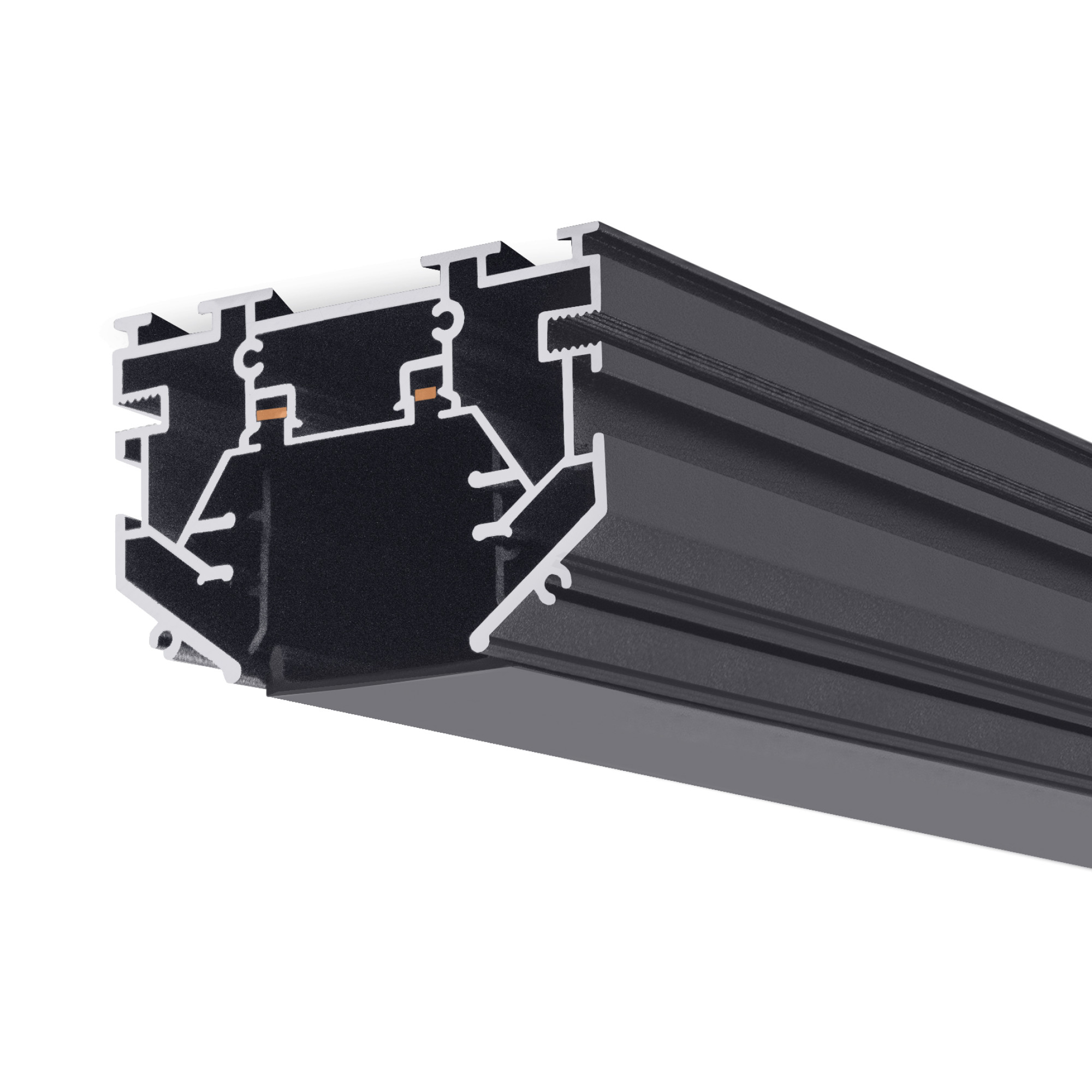 Шинопровод 1фаза встраиваемый Stretch 24/48В для магнитных треков Чёрный 1м SignImpress