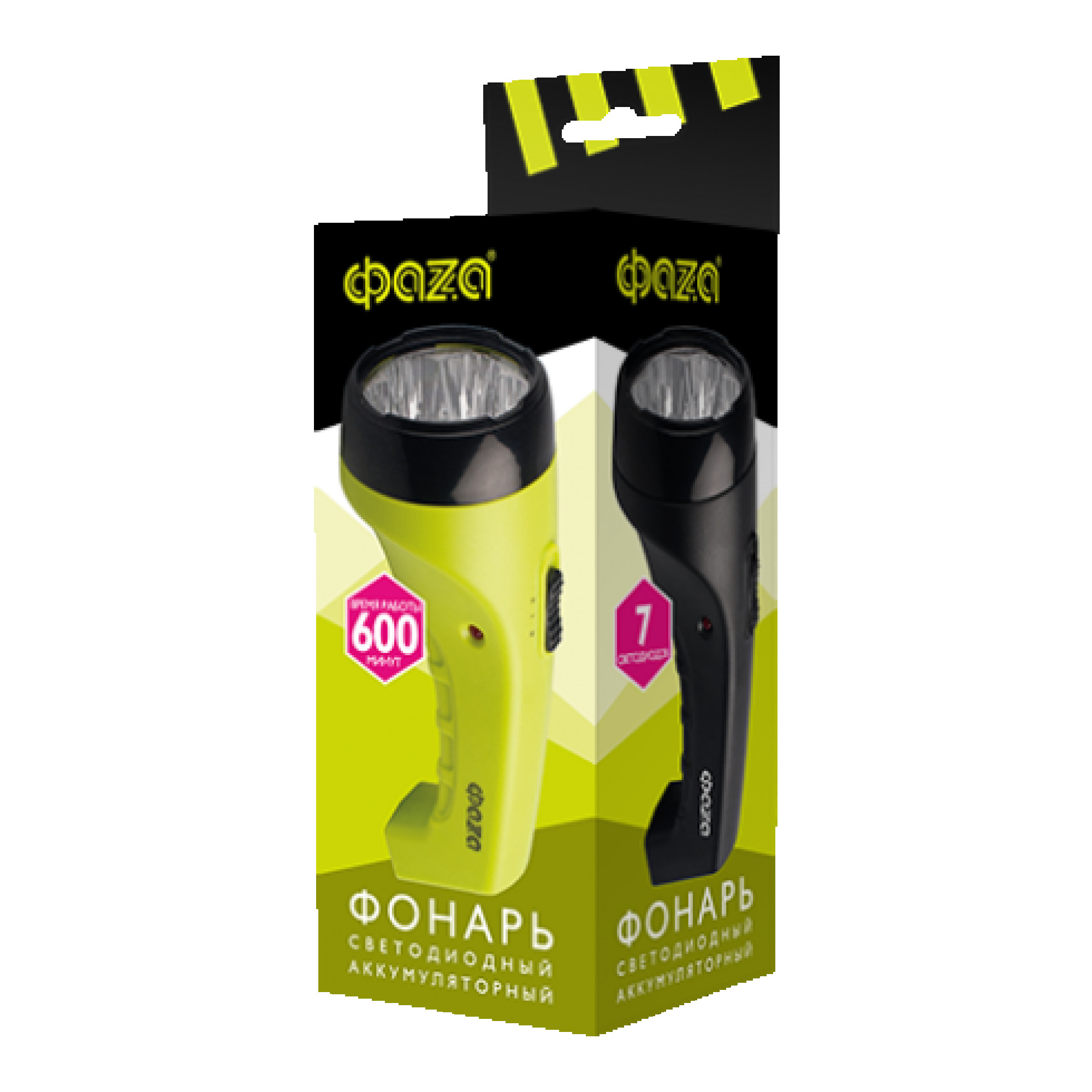 Фонарь акк. ручной ФАZА AccuF2-L07-bk (черн.)
