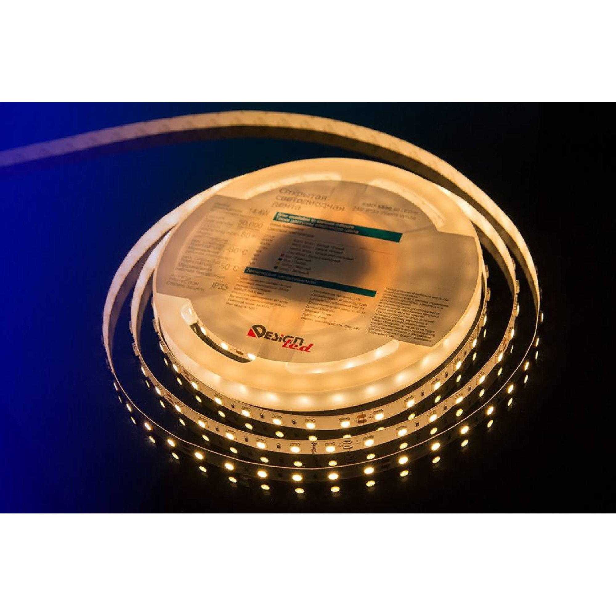 Лента светодиодная LUX5050 60LED/м 14,4Вт/м 24В IP33 Цвет:Теплый белый (2700K) (1метр) SWG