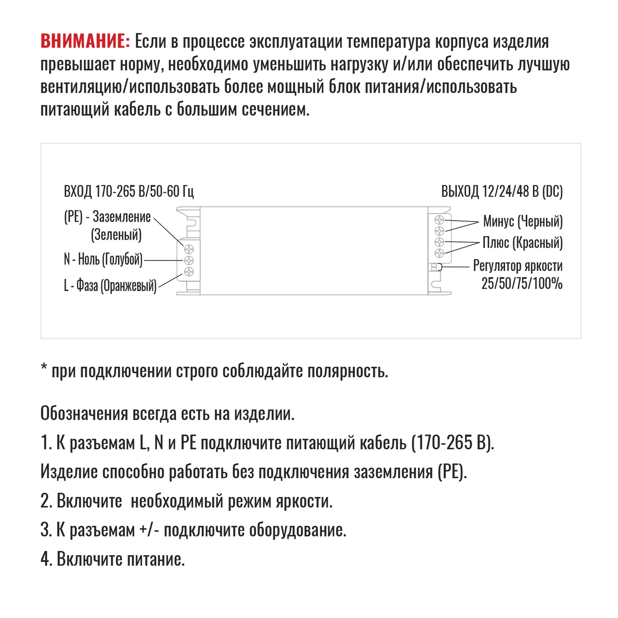 Блок питания ПРО регулятор яркости 600Вт 24В IP20 SignImpress