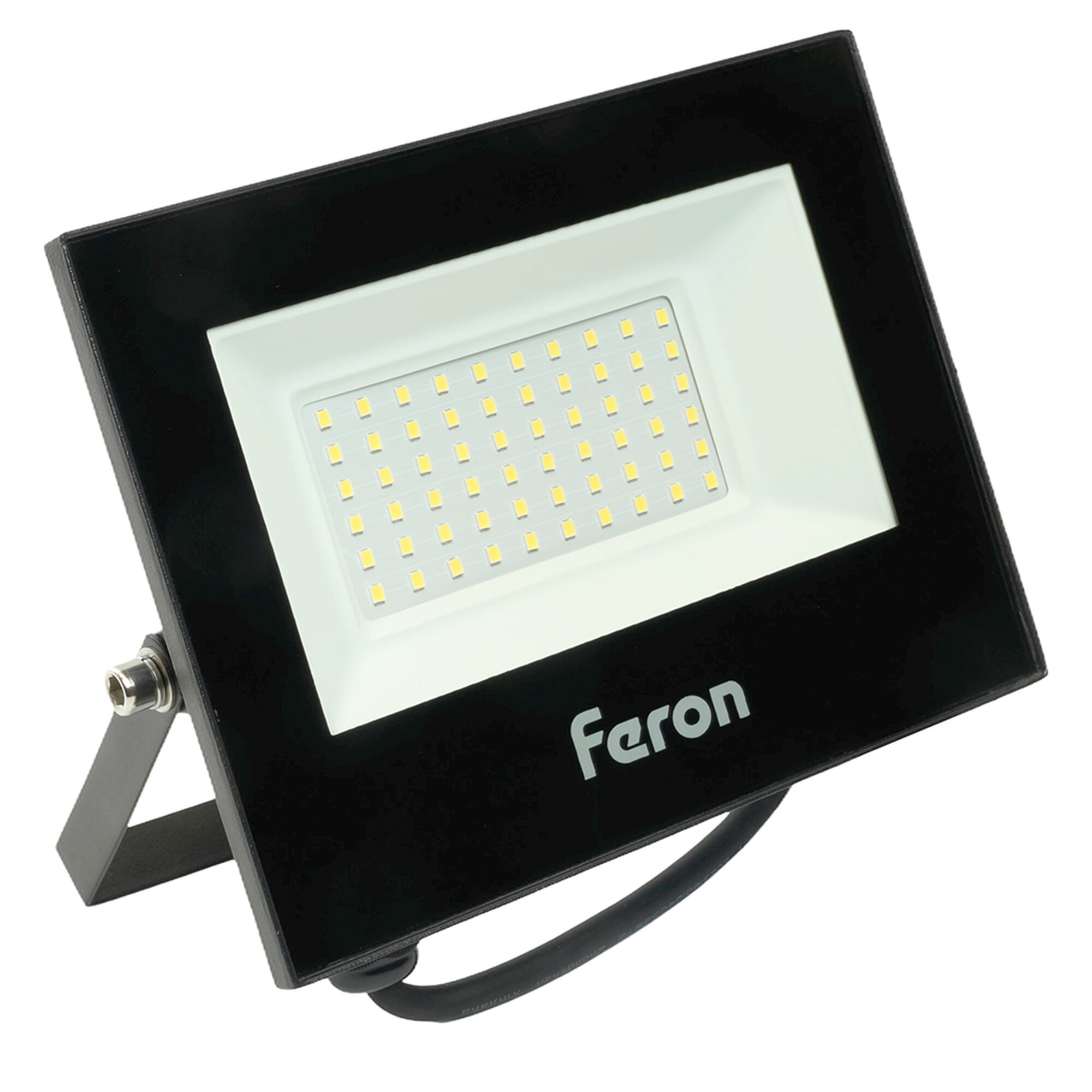 Прожектор светодиодный 2835 SMD 50W 6400K IP65 AC/DC 12-48V/50Hz, черный , LL-97 Feron