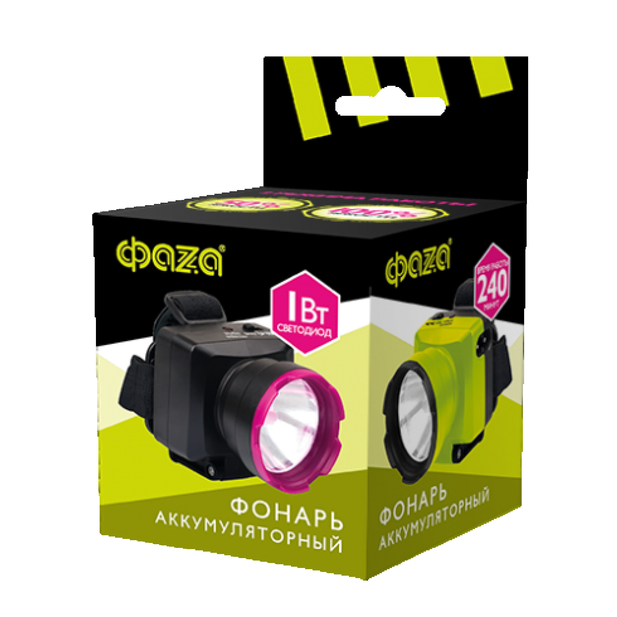 Фонарь акк. налобный ФАZА AccuFH7-L1W-bk (черн.)