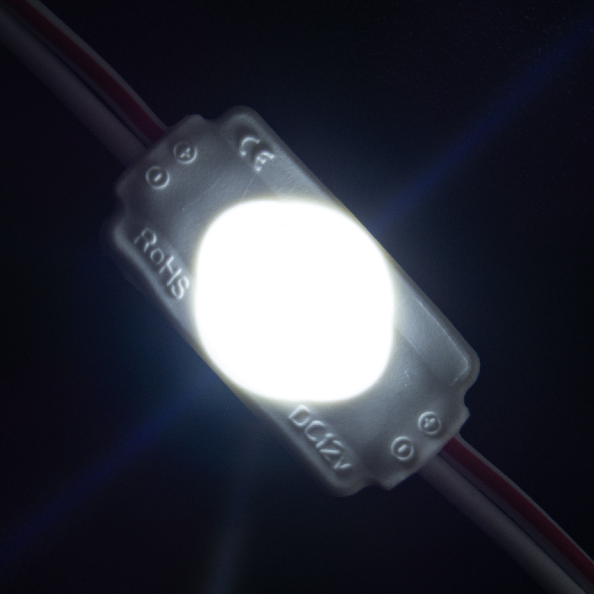 Модуль светодиодный 1 SMD 2835 0,6Вт 50Лм 6000К-6500К (с линзой 160) 3М -1шт. SignImpress