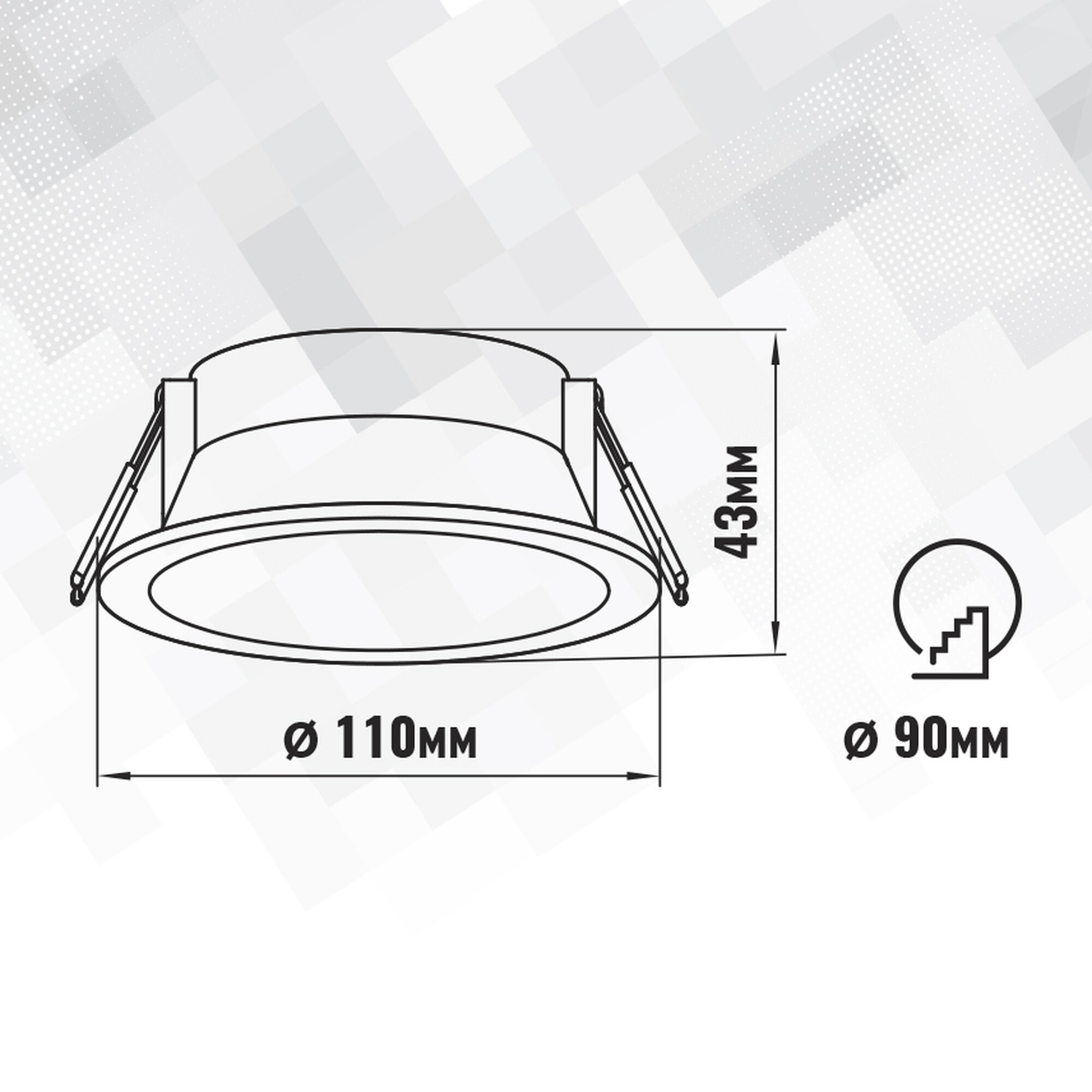 Светильник встраиваемый GX53 круг 46172 Чёрный SignImpress