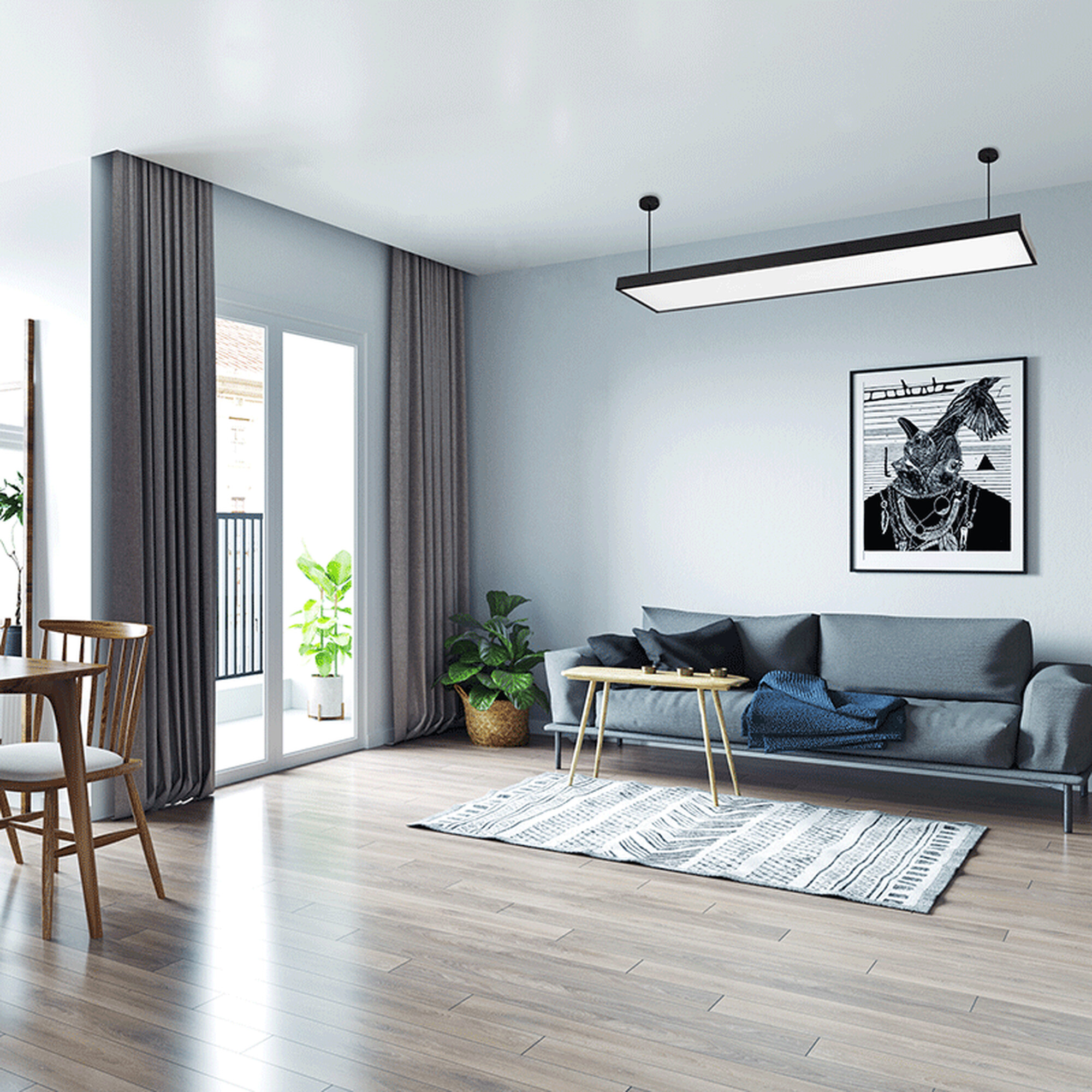 Светильник светодиодный накладной PSO-01 45w 4000K BLACK 1200х180 IP40 Jazzway 
