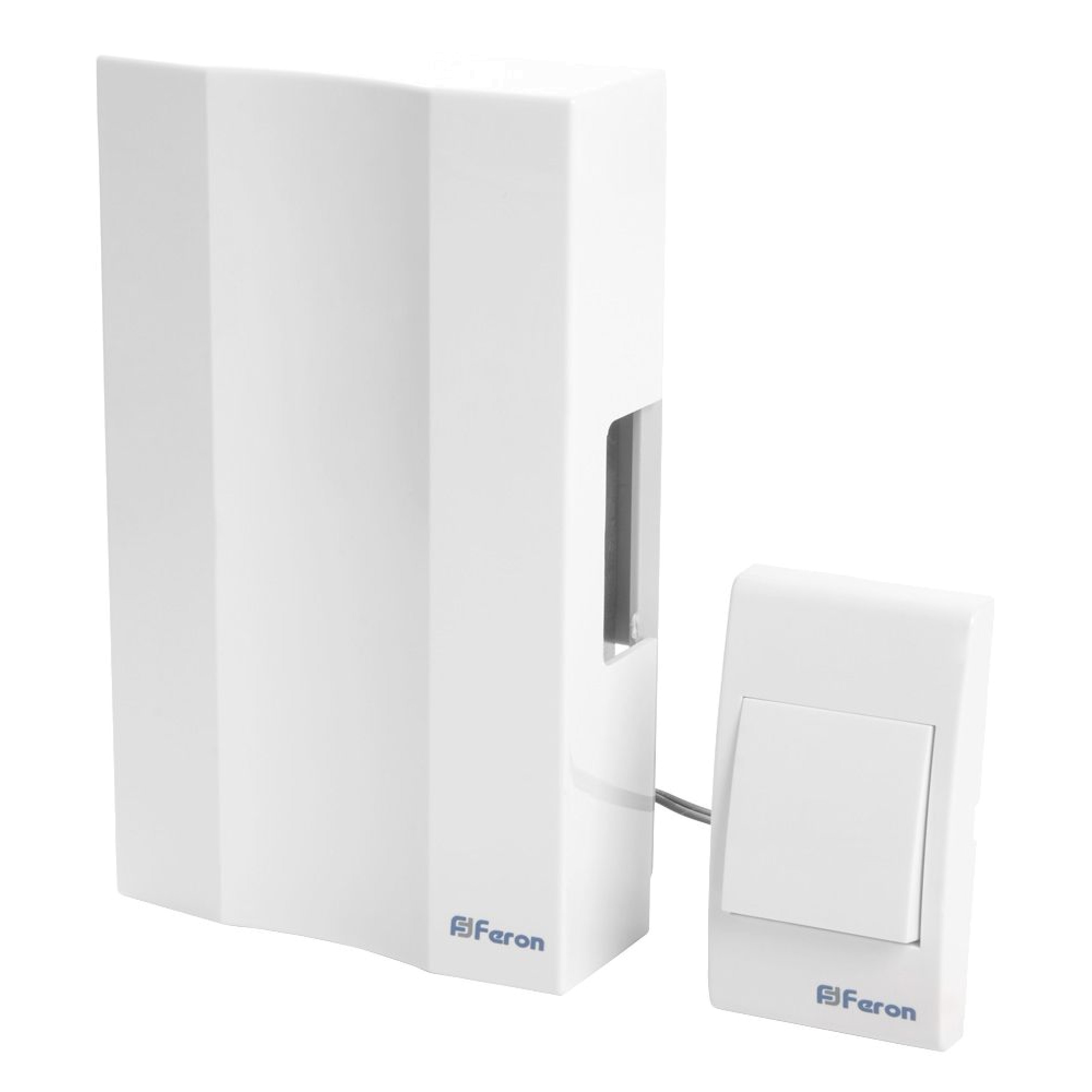 Звонок с кнопкой проводной DB-101 электромеханический белый 230V Feron