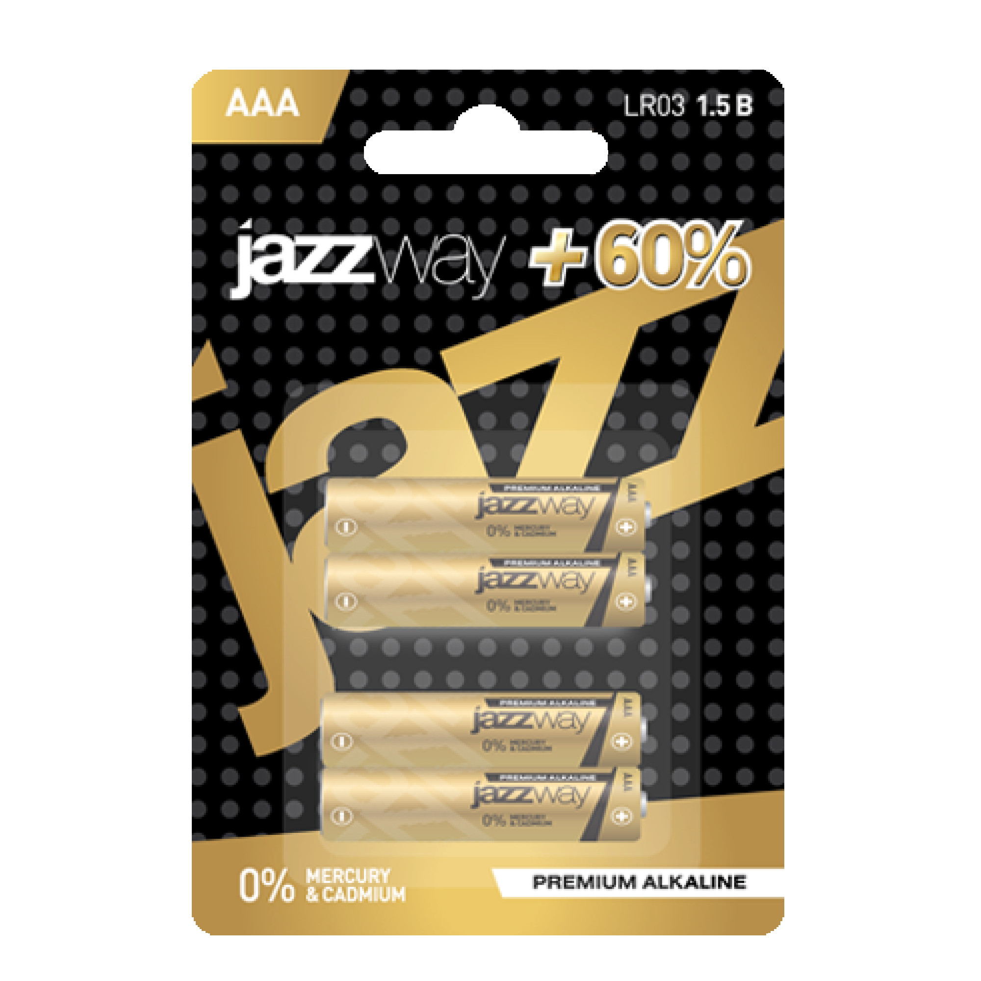 Батарейка щелочная LR03 Alkaline PREMIUM JAZZway BL-4 - 1шт.