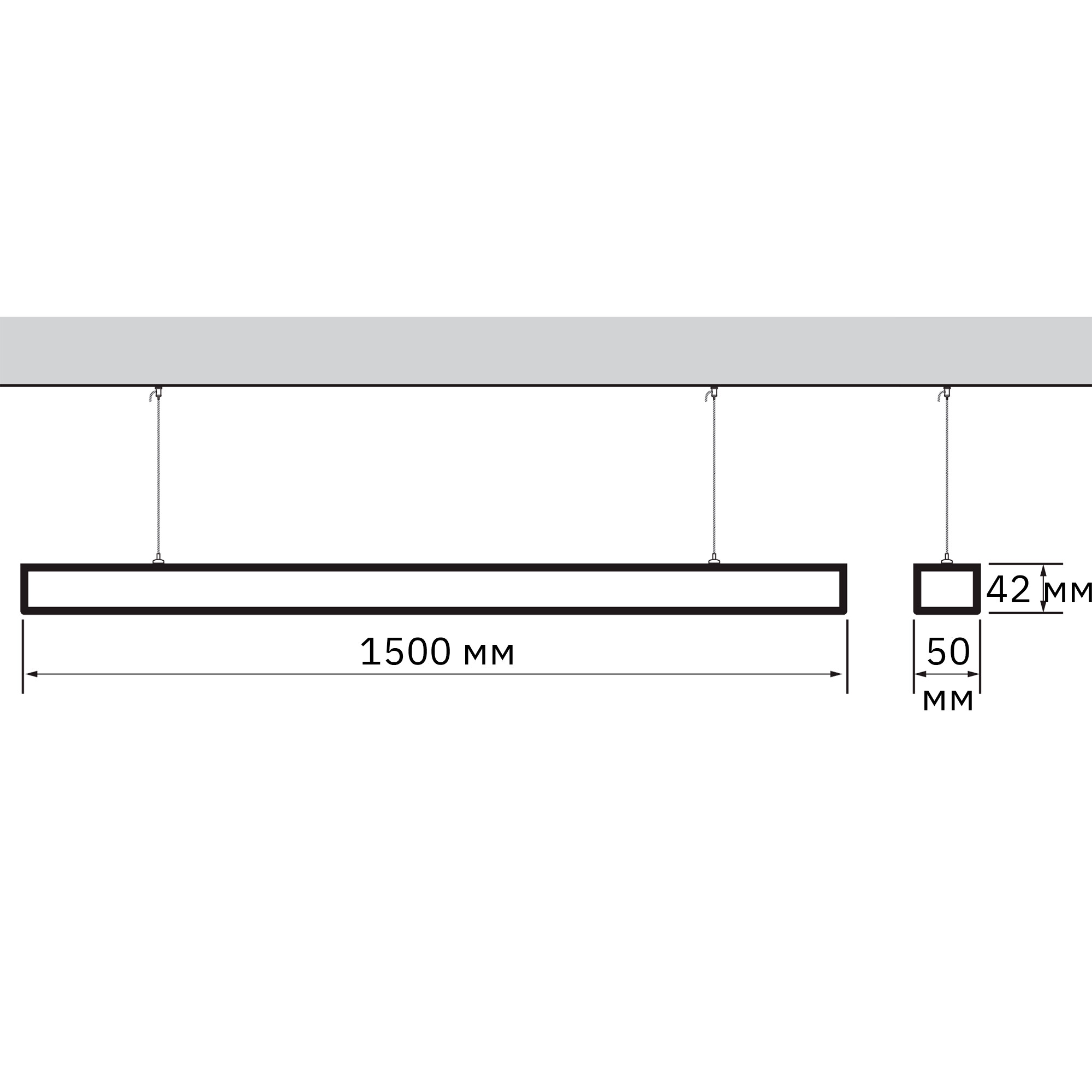 Светильник линейный PSO-02  50w 4000K BLACK 1500x 50 IP40 Jazzway
