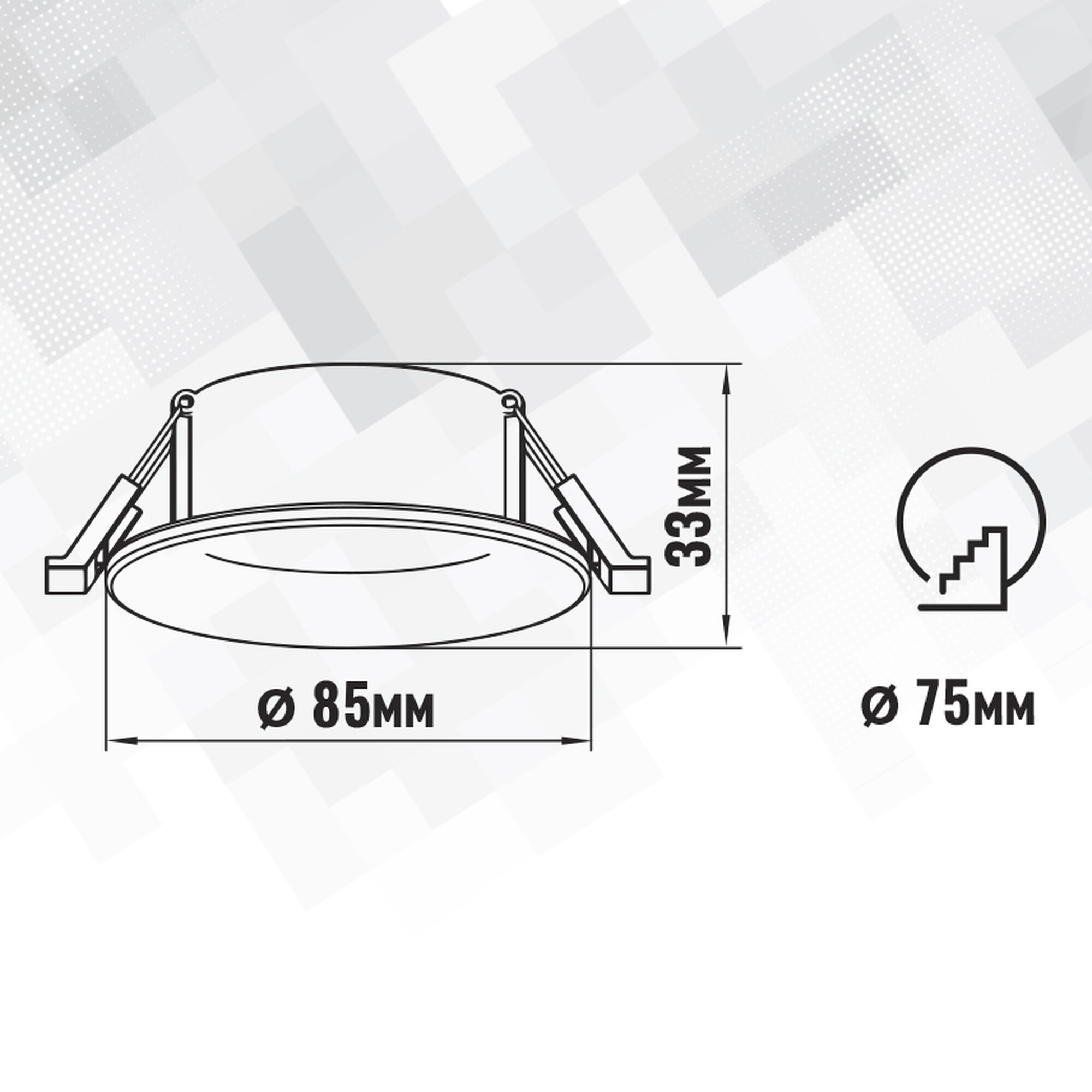 Светильник встраиваемый GU5.3 (MR16) круг 47556 Чёрный SignImpress