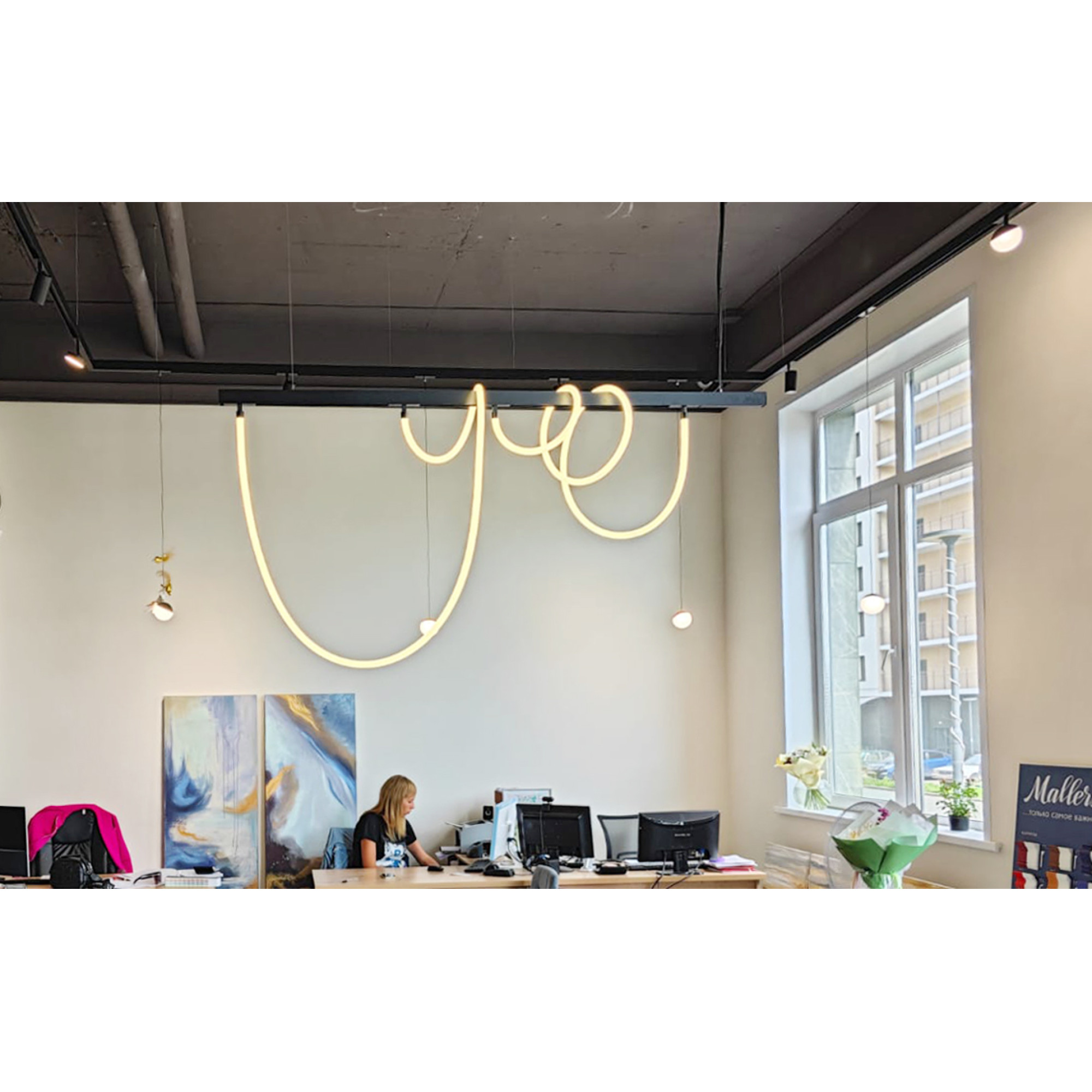 Светильник трековый однофазный магнитный подвесной Snake 48В 48Вт 4000К Чёрный 3года SignImpress