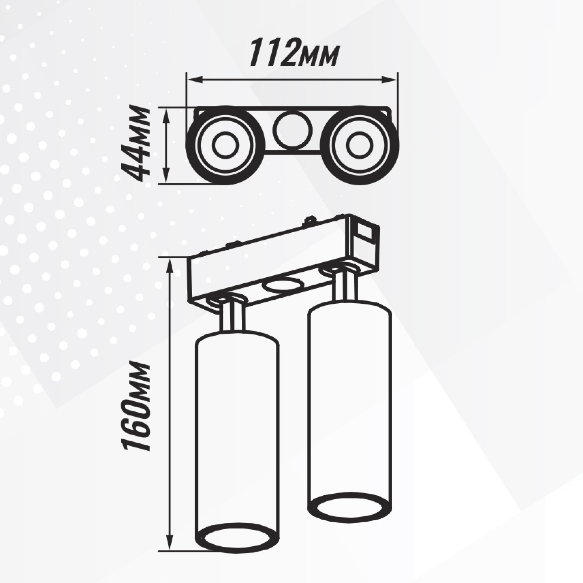 Светильник трековый 1ф магнит дим Smart-2 двойной Bridgelux 24В 18Вт 3000-6000К Чёрный 3гSignImpress