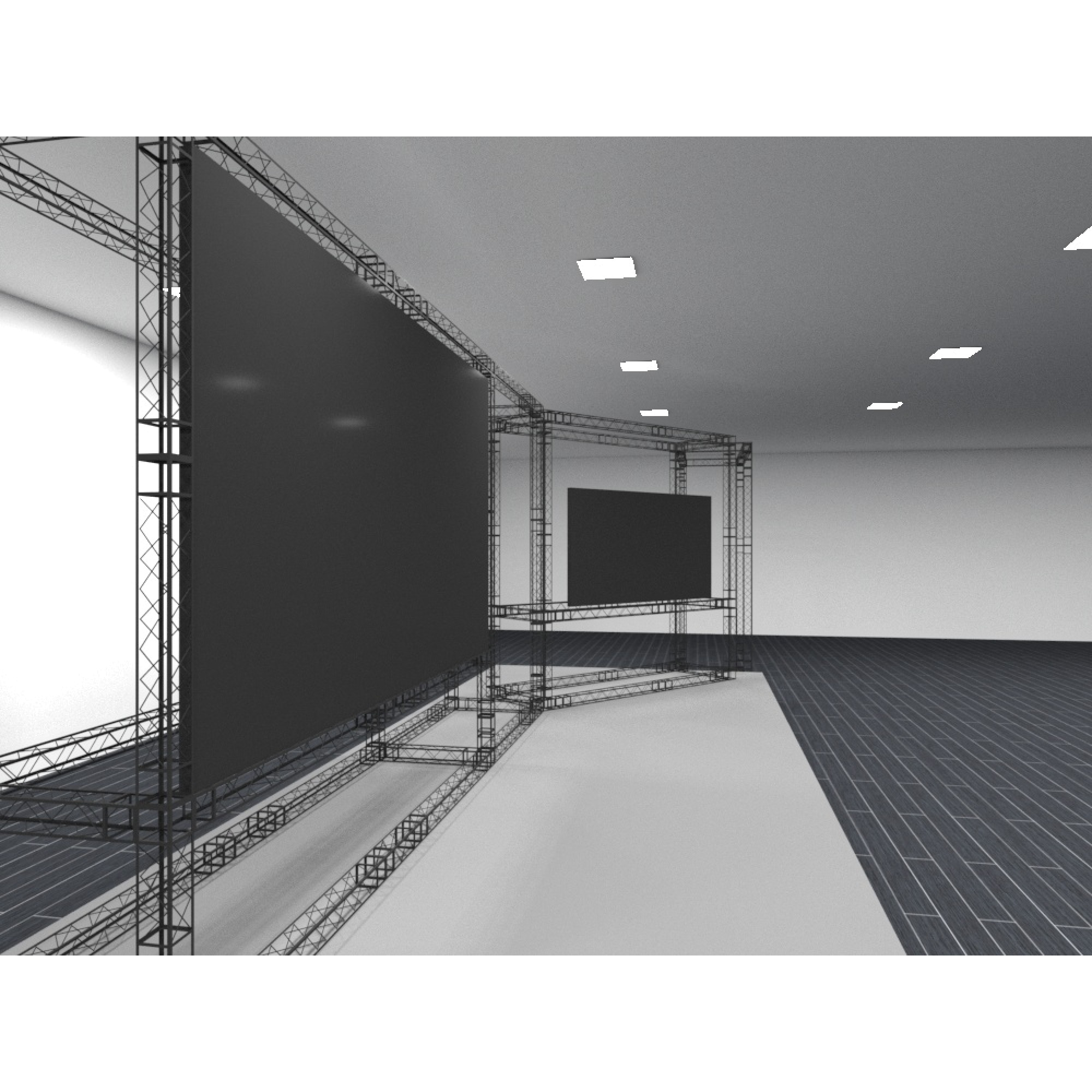 Фермы металлические Line 22*22*150cm, цвет черный, SignImpress