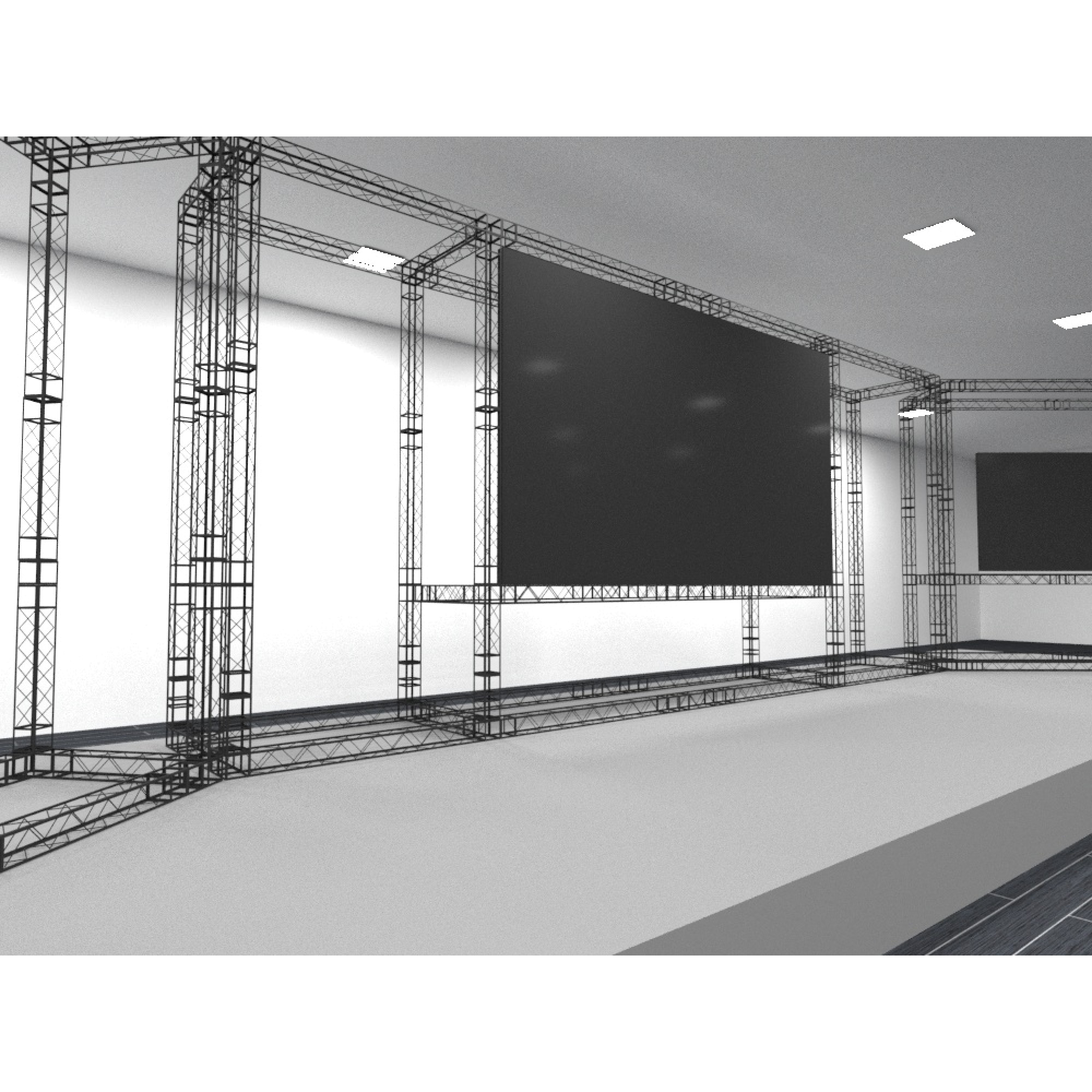 Фермы металлические Line 22*22*300cm, цвет черный, SignImpress