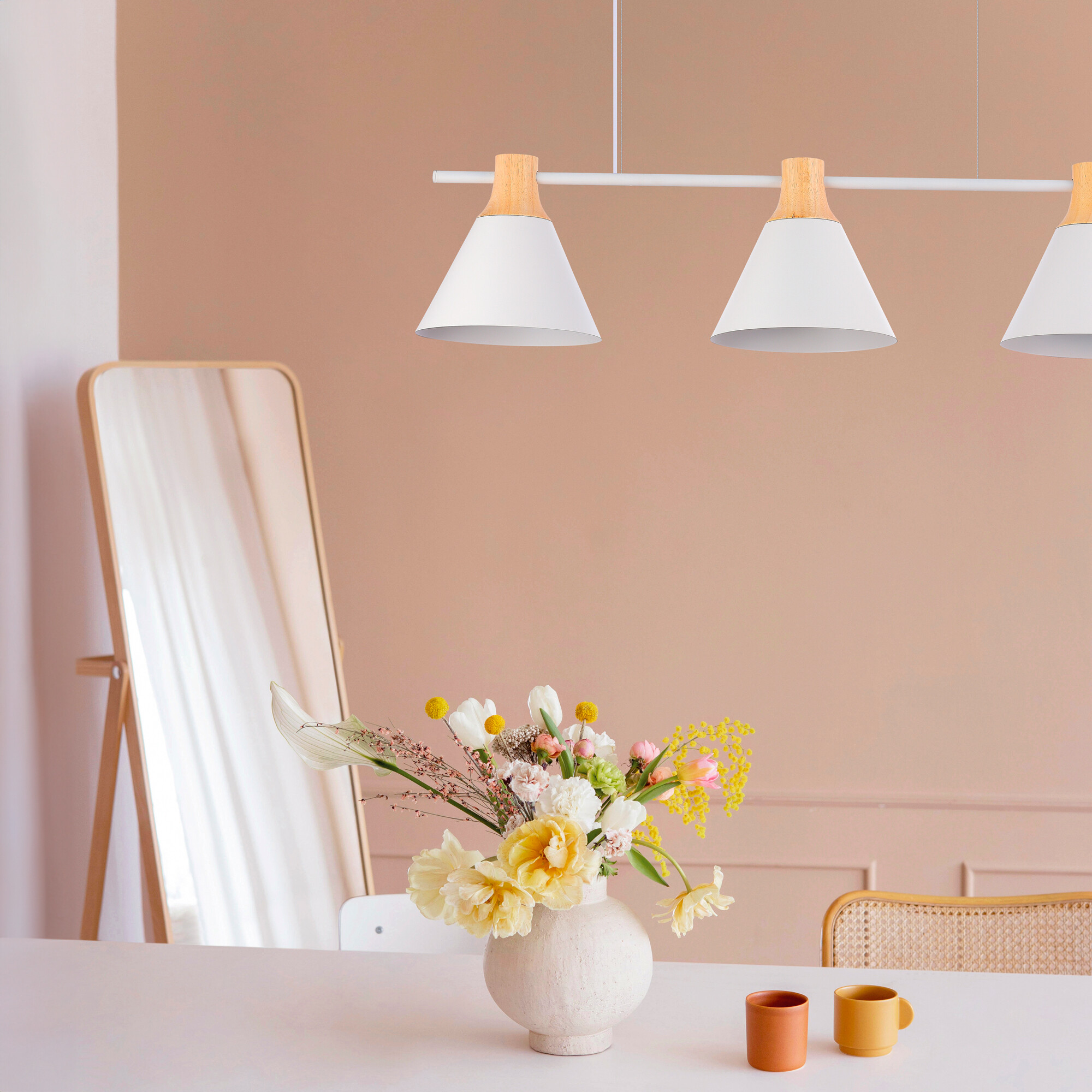 Светильник потолочный Белый, Золотистый/Белый, Светлое дерево E14 7*40W ST Luce