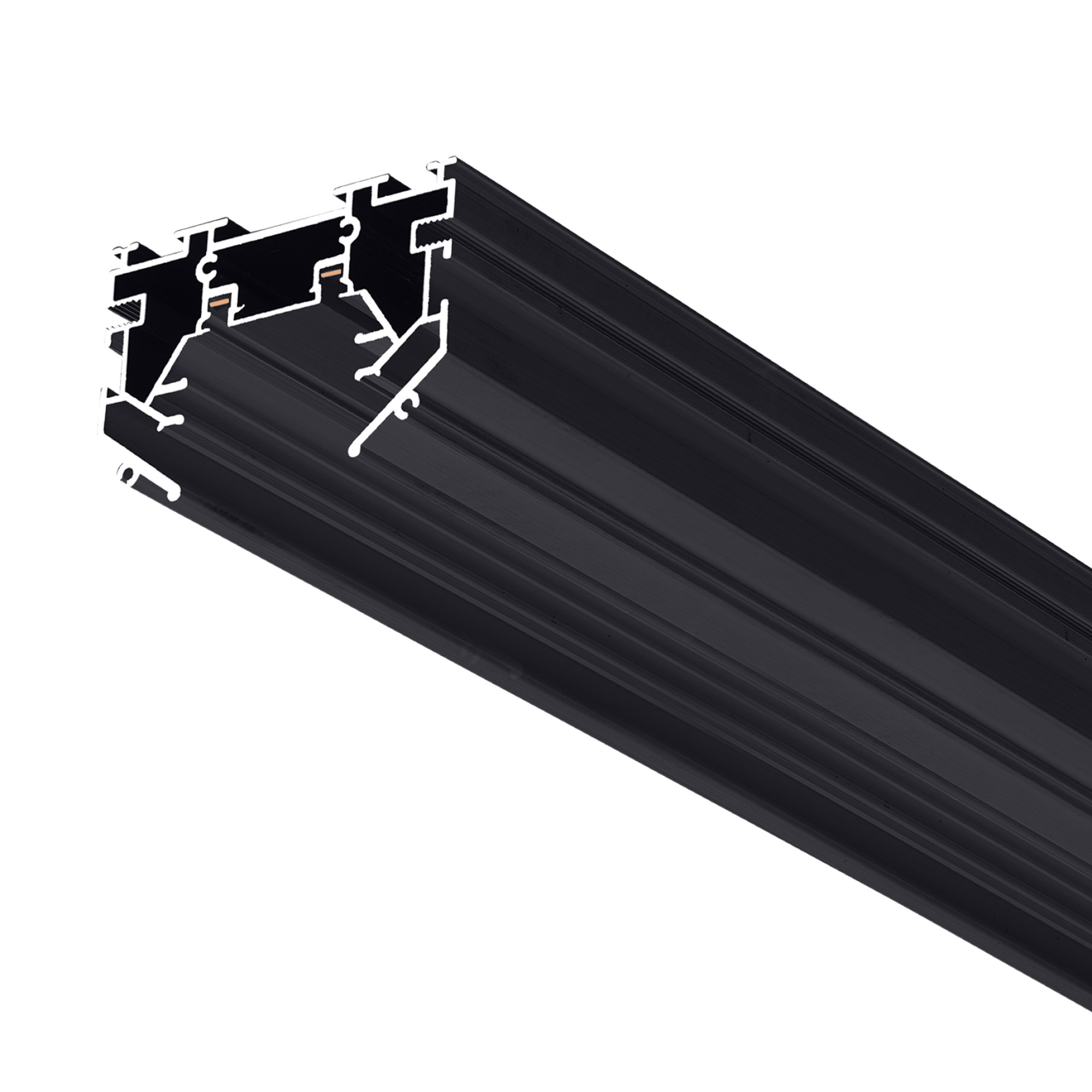 Шинопровод 1фаза встраиваемый Stretch 24/48В для магнитных треков Чёрный 1м SignImpress