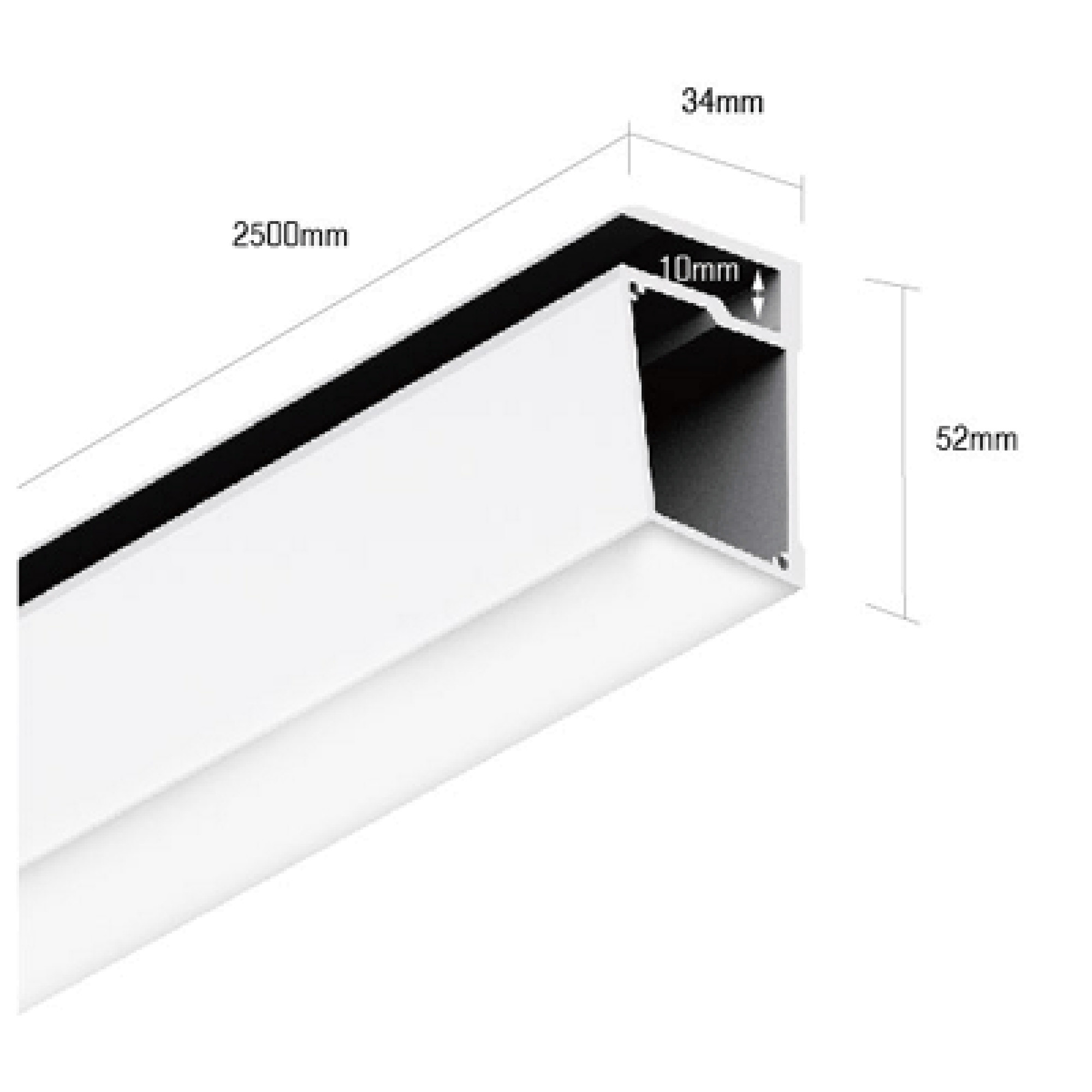 Профиль алюминиевый для стеклянных полок PS.3452 SWG