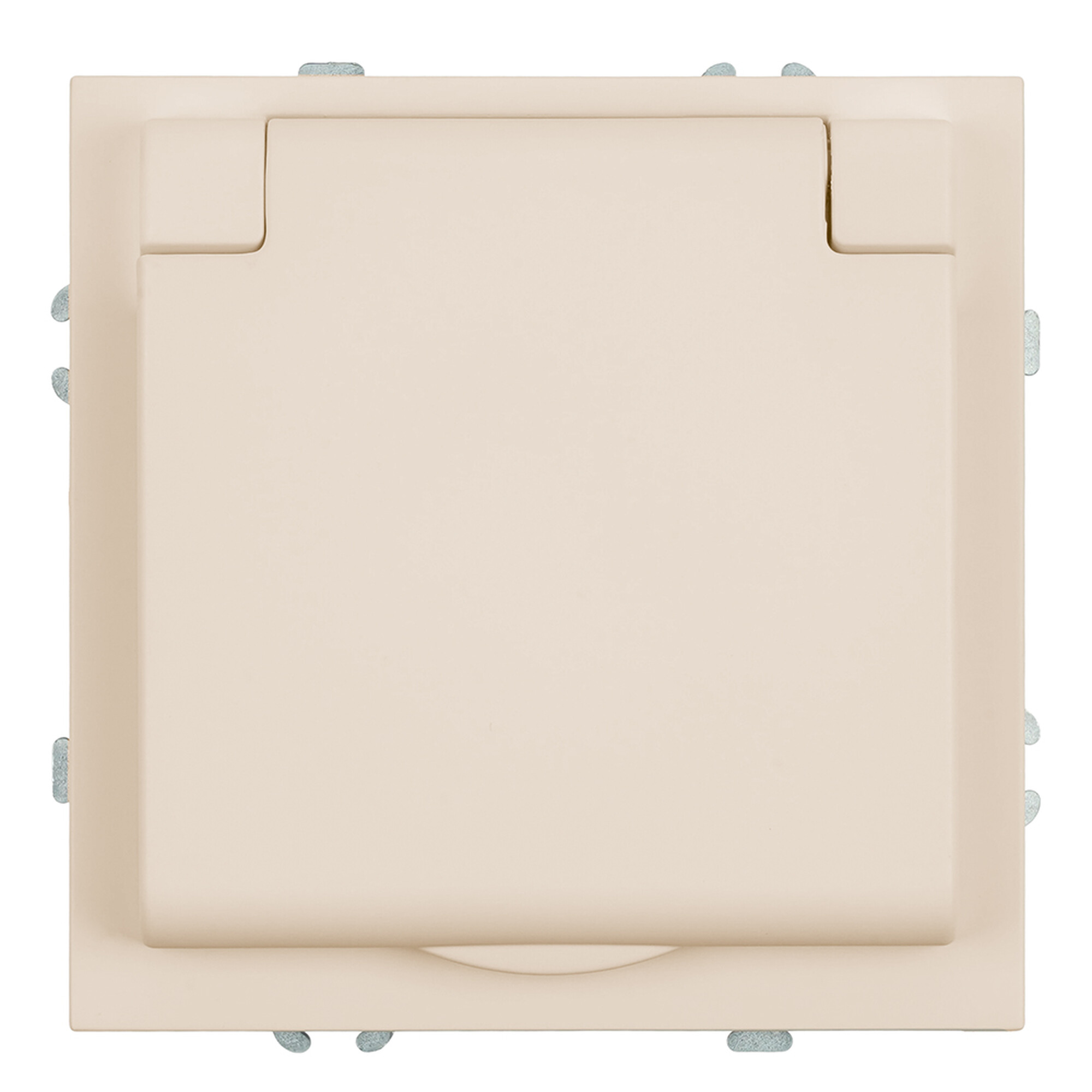 Розетка 1-местная с крышкой с защ. штор с/з, IP42, 250В, 16А, серия Эмили, RST16-5112-08, кашемир, soft touch