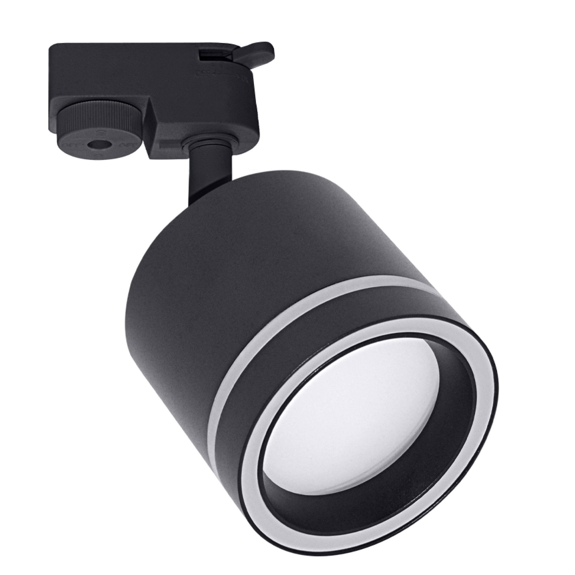 Светильник трековый однофазный наклонный под лампу GX53 с акрилом 020102 Чёрный SignImpress