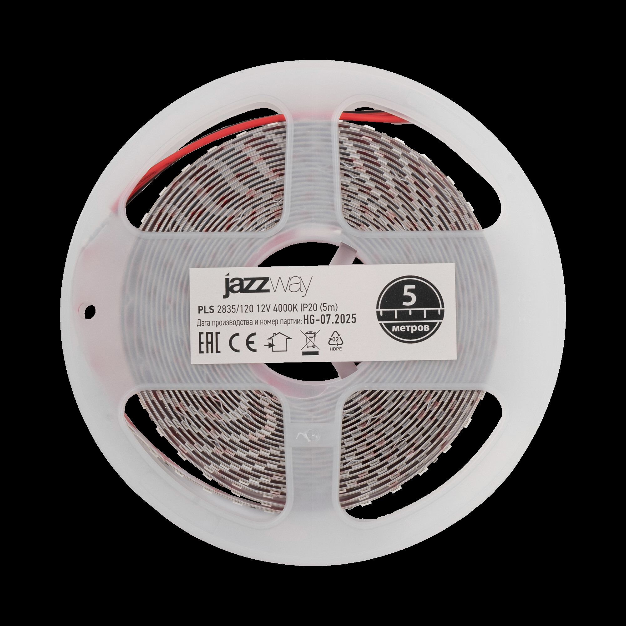 Светодиодная лента PLS 2835/120-12V 4000K IP20 5m (белый) Jazzway