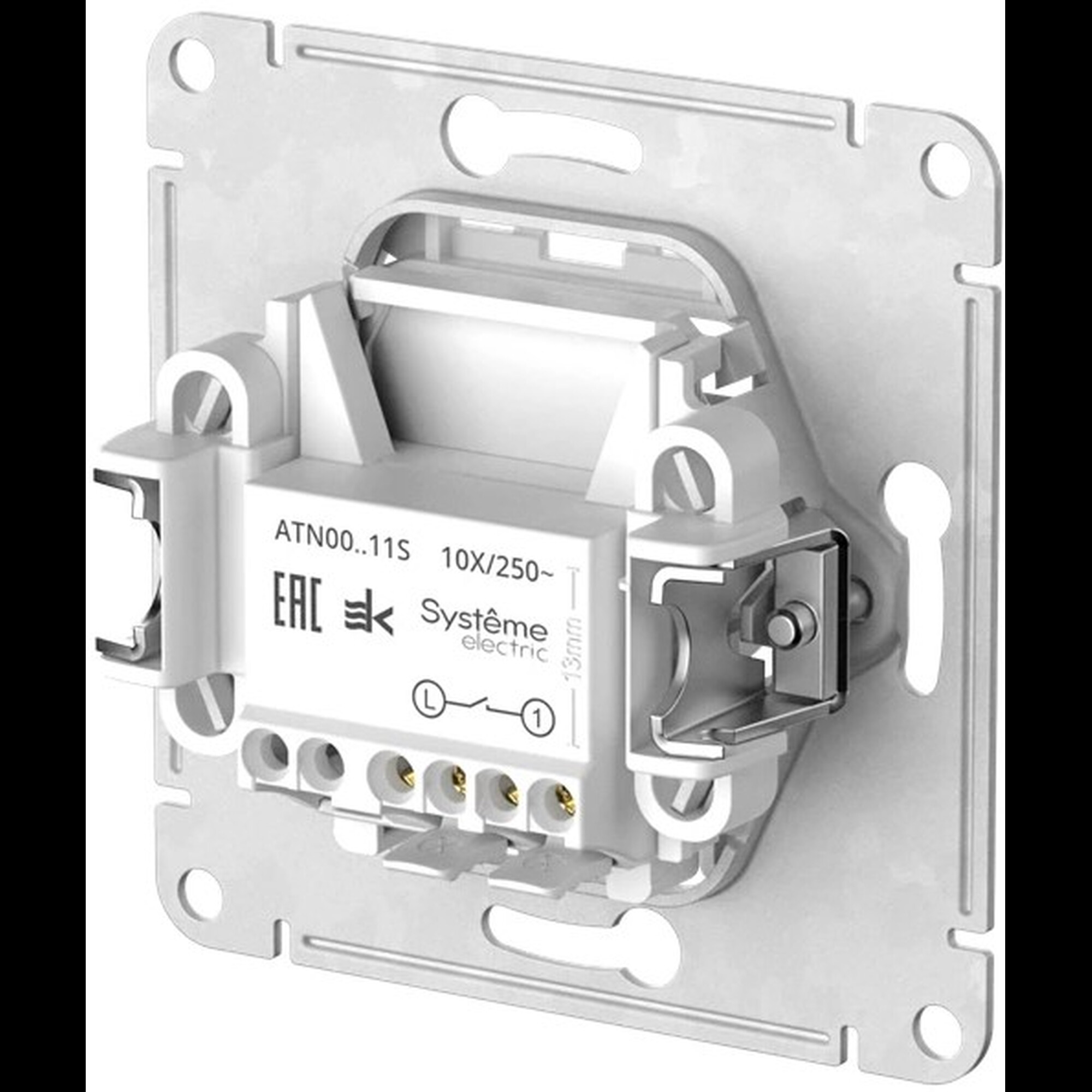 1-клавишный ВЫКЛЮЧАТЕЛЬ, сх.1, 10АХ, мех., быстрозажимные клеммы., КАРБОН