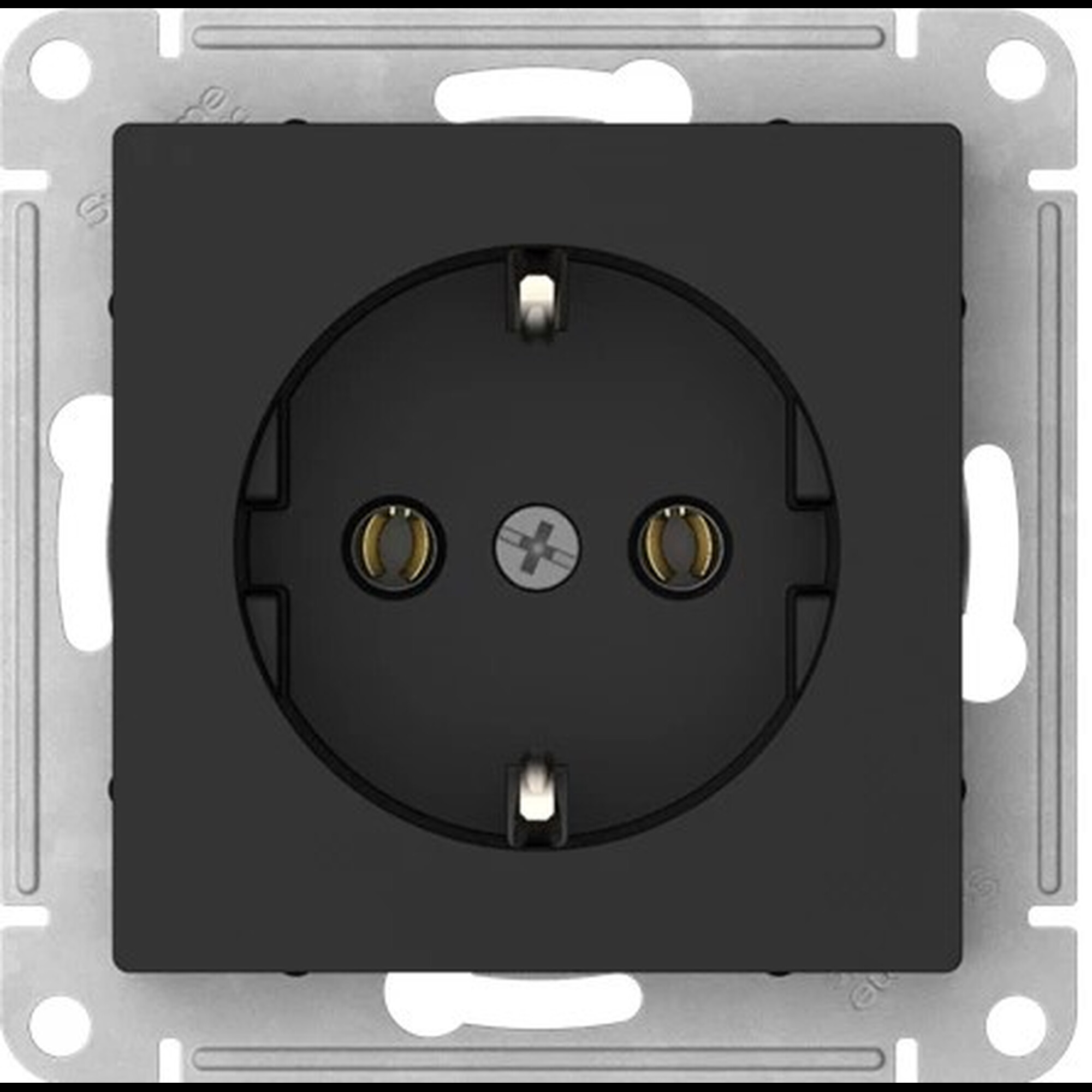 ATLASDESIGN РОЗЕТКА с заземлением, 16А, мех., быстрозажимные клеммы., КАРБОН