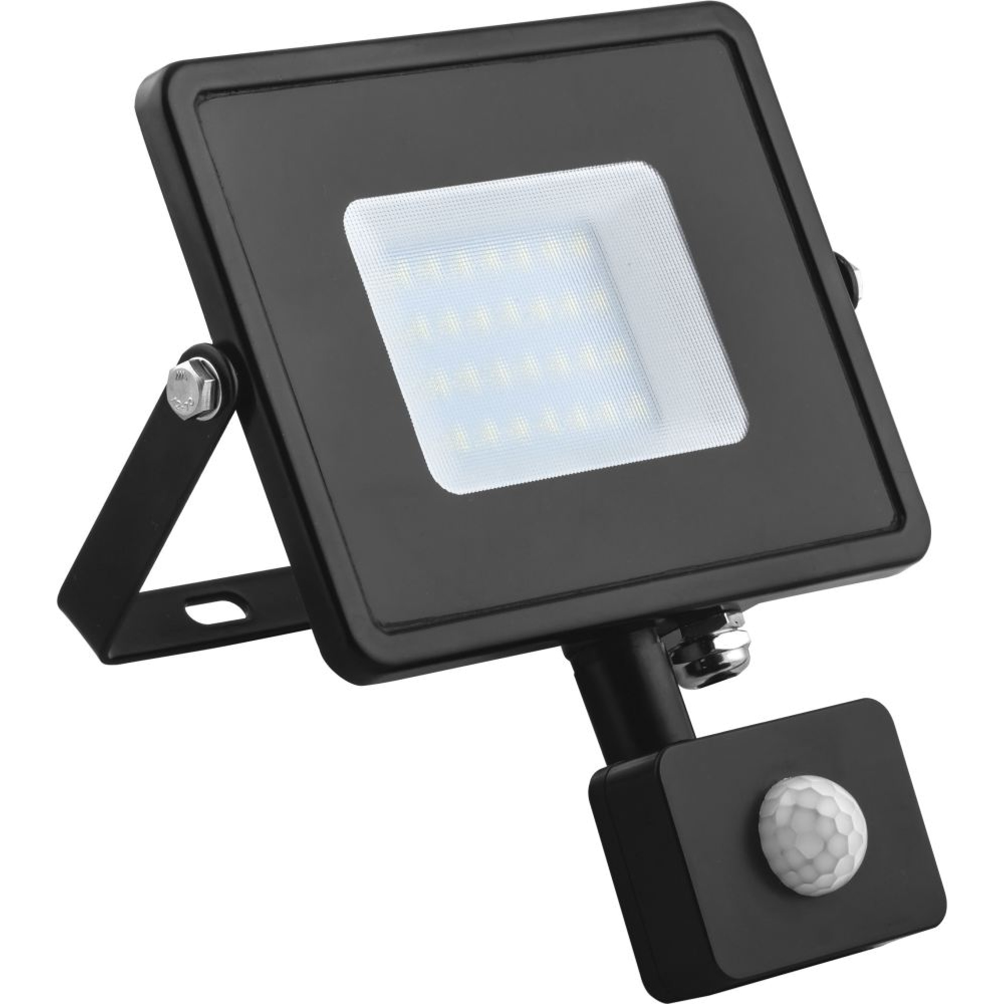 Прожектор светодиодный LL-908 с датчиком  50W 6400K 230V черный IP44 198*213*55мм Feron