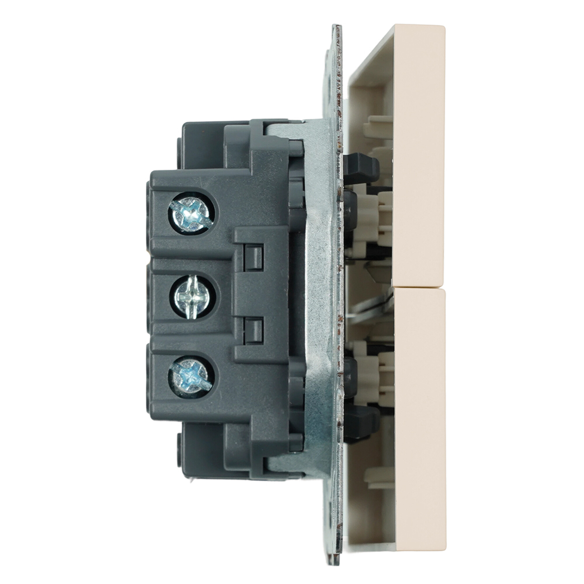 Выключатель 2-клавишный (механизм) 250В, 10А, серия Эмили, RSW10-5104-08, кашемир, soft touch