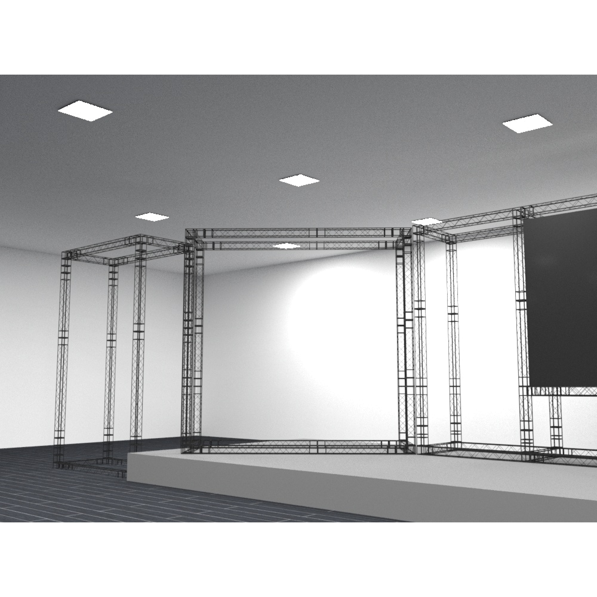 Фермы металлические Line 12*12*200cm, цвет черный, SignImpress