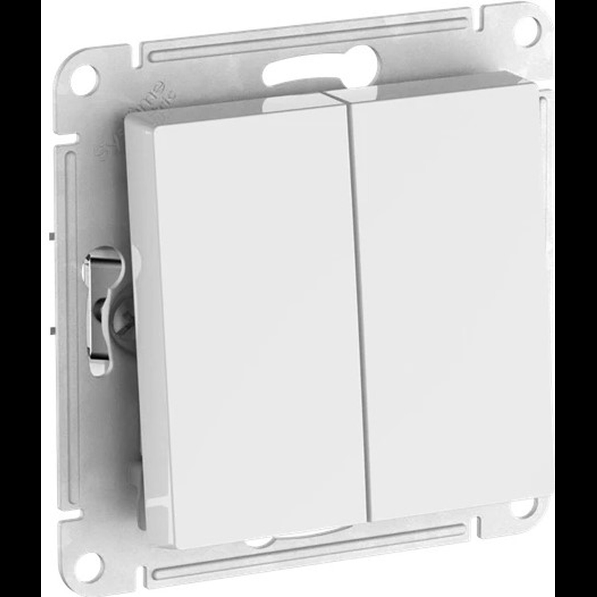 2-клавишный ПЕРЕКЛЮЧАТЕЛЬ, сх.6/2, 10АХ, мех., быстрозажимные клеммы., БЕЛЫЙ