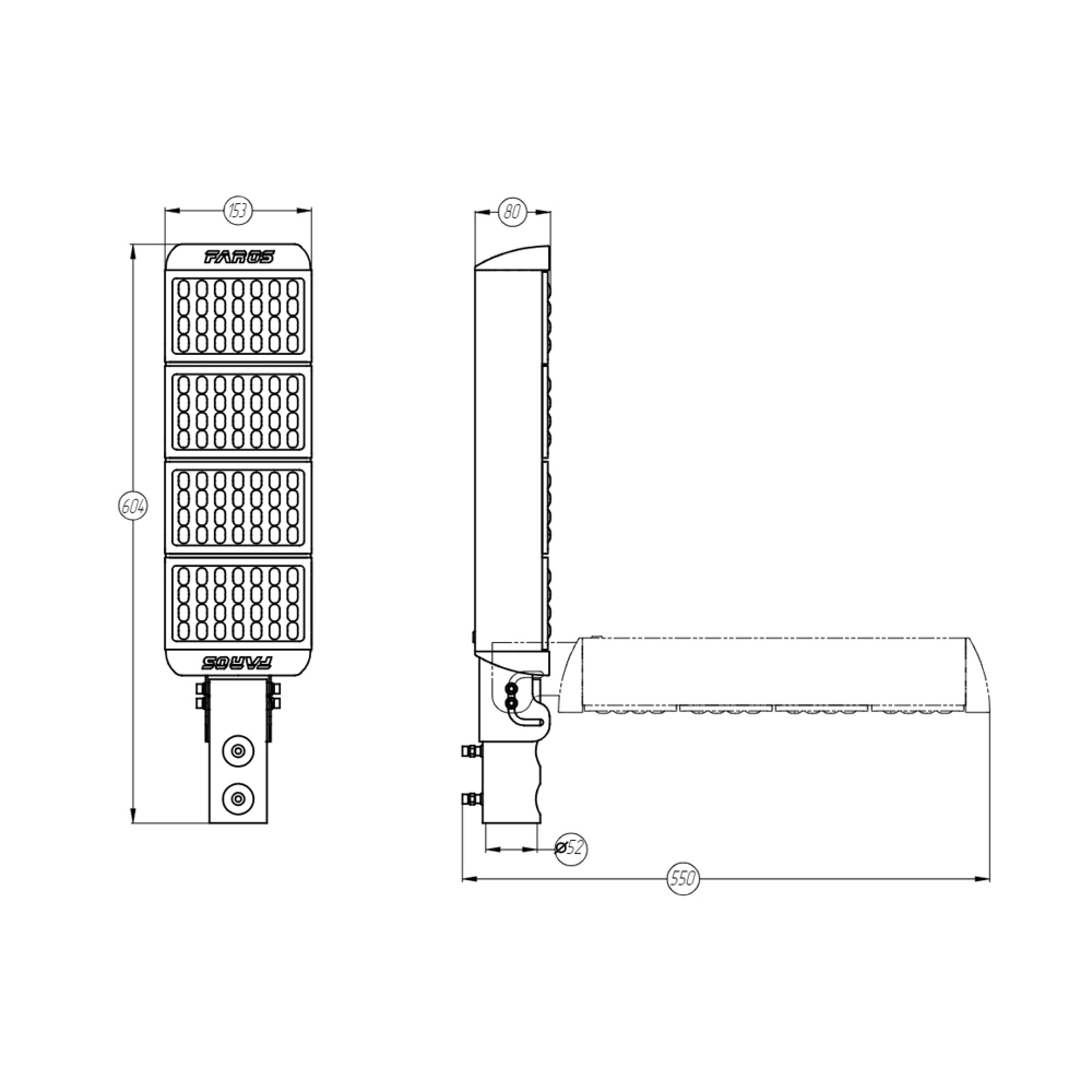 Светильник светодиодный FP 150 100W 3000K PI150x55 Faros