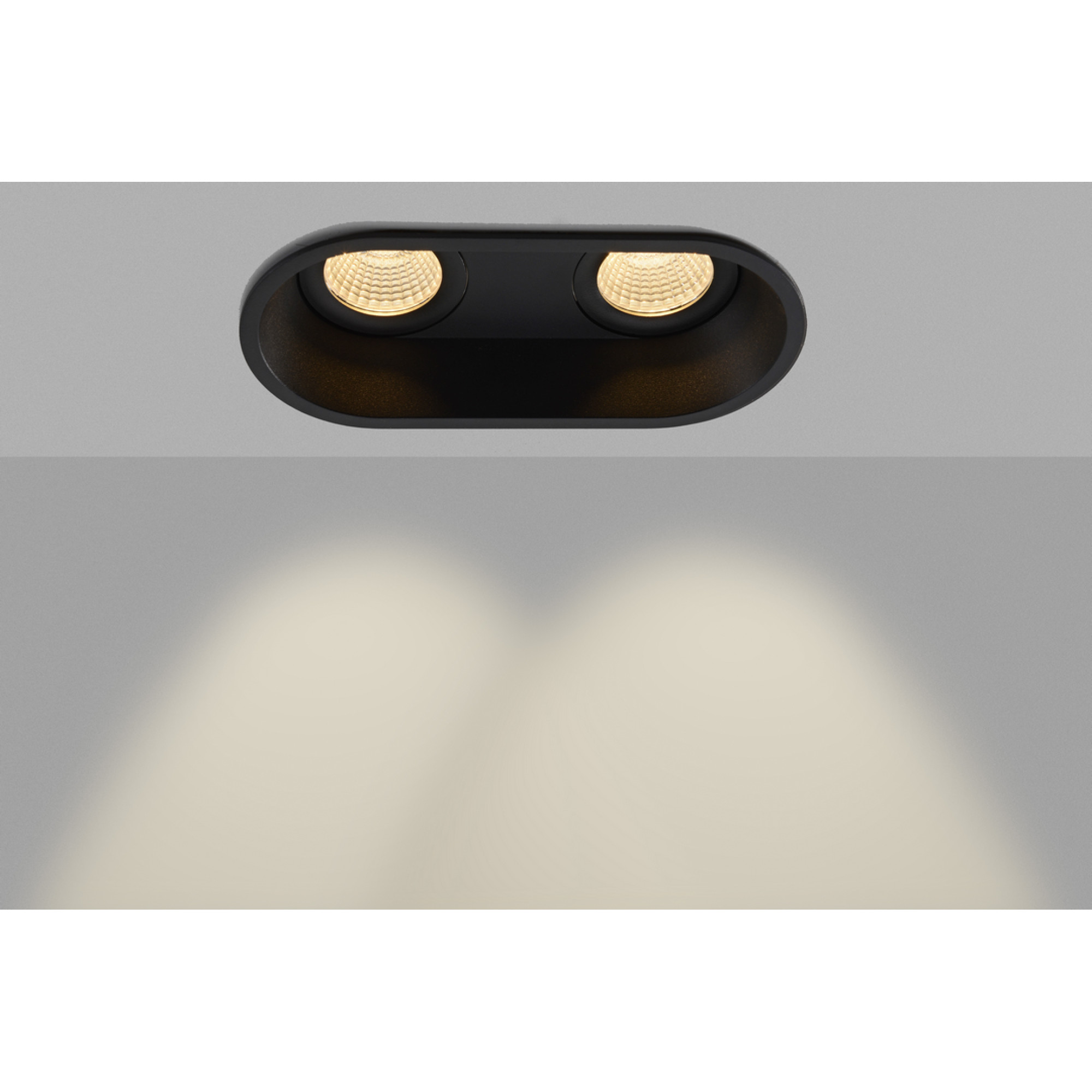 Корпус светильника встраиваемый наклонный двойной COMBO-50-BL, черный, IP20 SWG