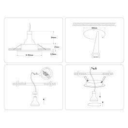 Встраиваемый точечный светильник MR16 A8923 BK/GD черный/золото Ambrella light