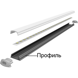 Профиль накладной PAL 1105 гибкий (2м) анодированный Jazzway