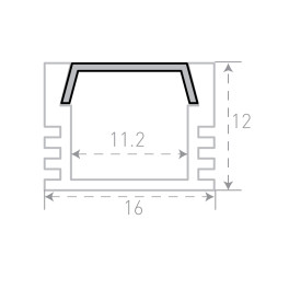 Профиль накладной алюминиевый SF-1612 (2м) (комплект) SWG