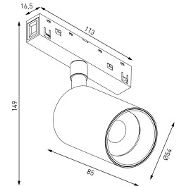 Светильник-спот светодиодный серия SY-LINK, Черный, 10Вт, IP20, Теплый белый (3000К) SWG 