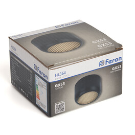 Светильник потолочный HL364 Barrel ECHO 12W, 230V, GX53, чёрный Feron