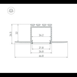 Профиль PLS-LOCK-H25-F-HIDE-2000 (Алюминий) Arlight