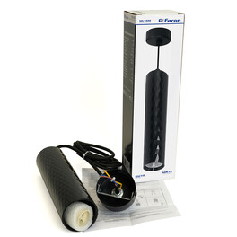 Светильник потолочный на подвесе MR16 35W, 230V, GU10, чёрный D55*H200 ML1888 Feron