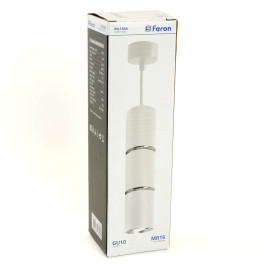 Светильник потолочный на подвесе MR16 35W, 230V, белый, хром,  D55*H180 ML1868 Feron