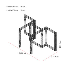Фермы металлические Line (Линия) 12х12х200 см черный SignImpress