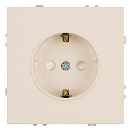 Розетка 1-местная с защитной шторкой с/з (механизм), 250В, 16А, серия Эмили, RST16-5110-08, кашемир, soft touch
