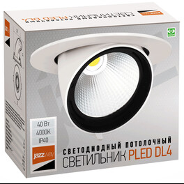 Светильник светодиодный PLED DL4 40W 4000K 24° поворот  White  IP40 Jazzway (распродажа)
