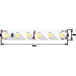 Лента светодиодная LUX3528 120LED/м 9,6Вт/м 24В IP33 Цвет:Холодный белый (6000K) (1метр) SWG