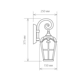 Светильник настенный декоративный Е27 60W IP44 Mira D черное золото Elektrostandard