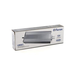 Трансформатор электронный для светодиодной ленты 200W 12V IP67 (драйвер), LB007 FERON