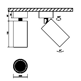Крепление сменное М3 MINI VILLY, поворотное накладное, цвет черный SWG