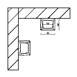 Профиль накладной алюминиевый LS.1613 для однорядной ленты (2.5м) SWG