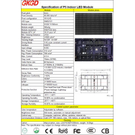 Модуль светодиодный Indoor P5 SMD RGB HJMA409 GKGD